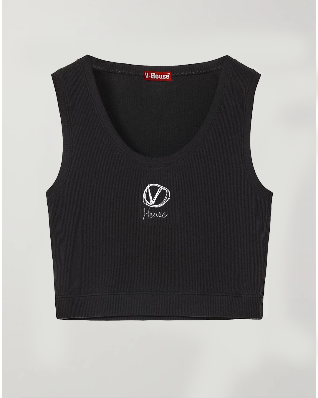 Cropped Anagram V-Vest in cotton