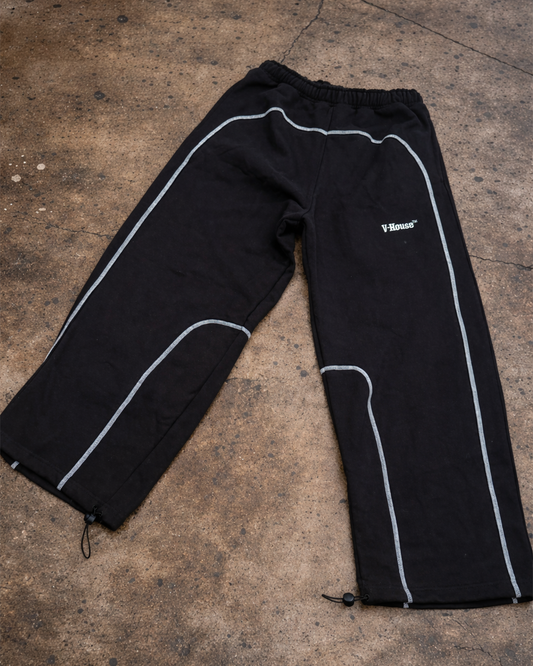 ADJUSTABLE BLACK TRACK PANTS