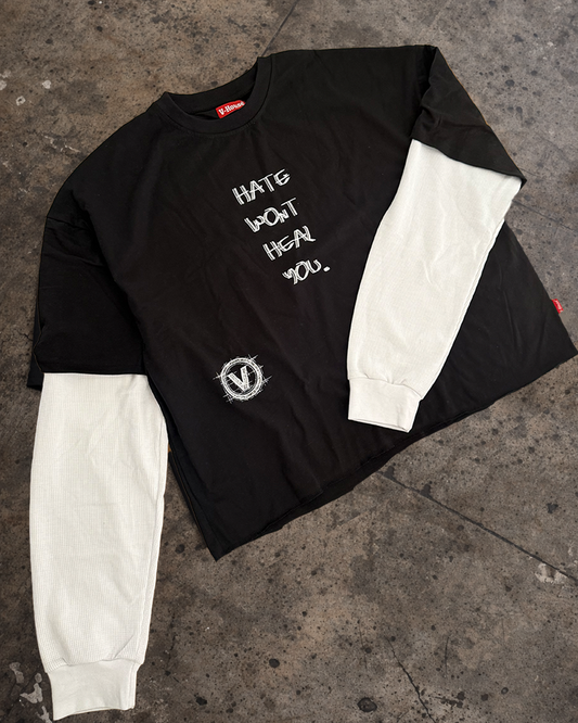“HATE WONT HEAL YOU” DOUBLE LAYERED TOP