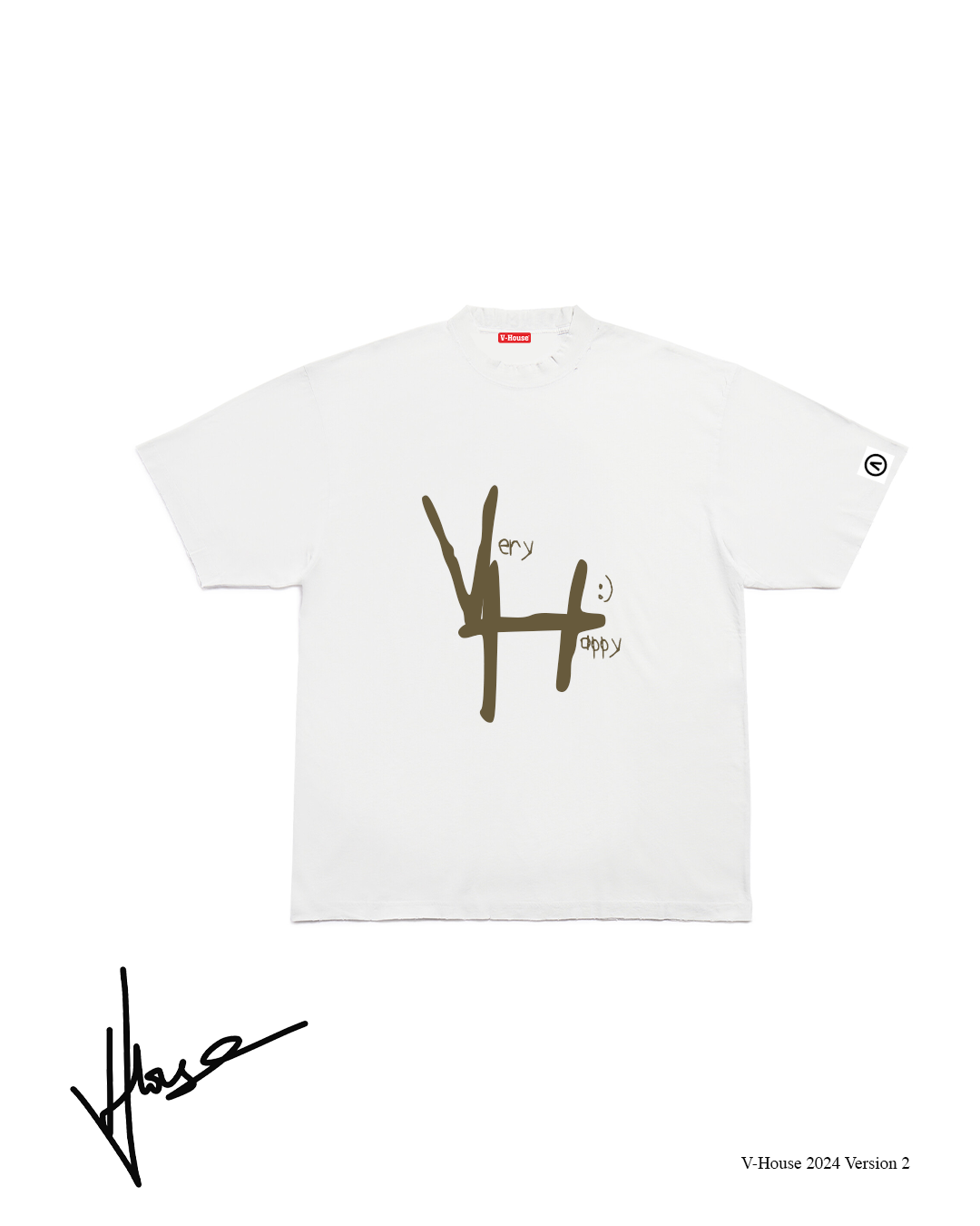 VERY HAPPY T SHIRT WHITE