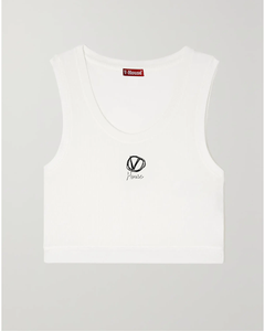 Cropped Anagram V-Vest in cotton